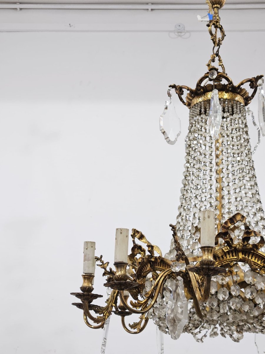 Lampadario in bronzo e cristallo - 1950 --photo-6