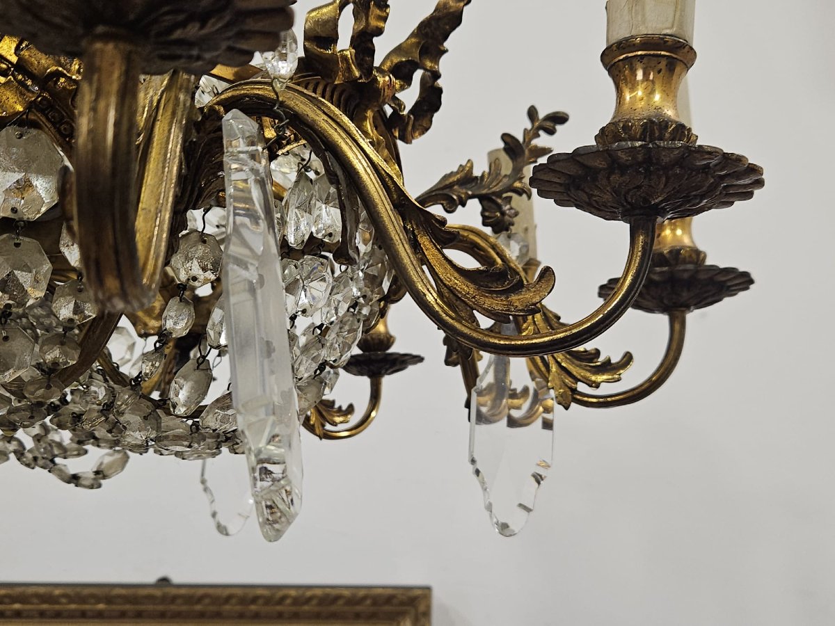 Lampadario in bronzo e cristallo - 1950 --photo-7