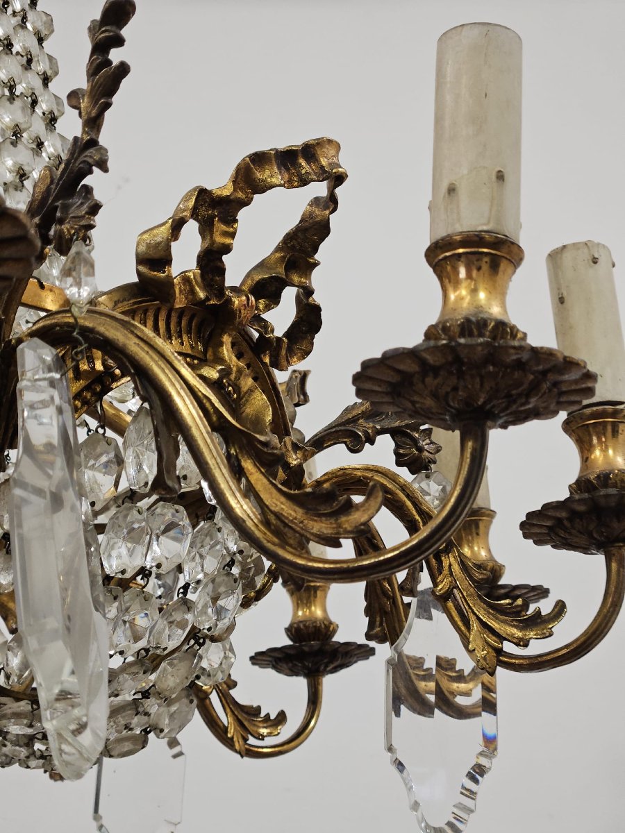 Lampadario in bronzo e cristallo - 1950 --photo-8