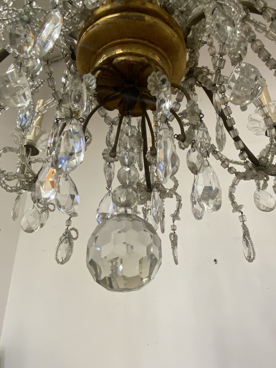 Lampadario genovese a 8 bracci con cristalli-photo-5