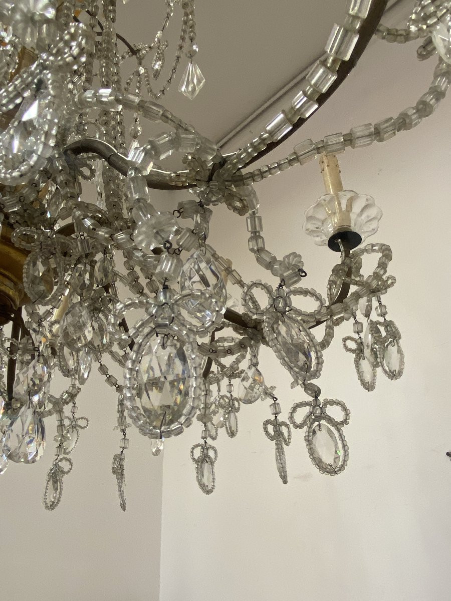 Lampadario genovese a 8 bracci con cristalli-photo-6