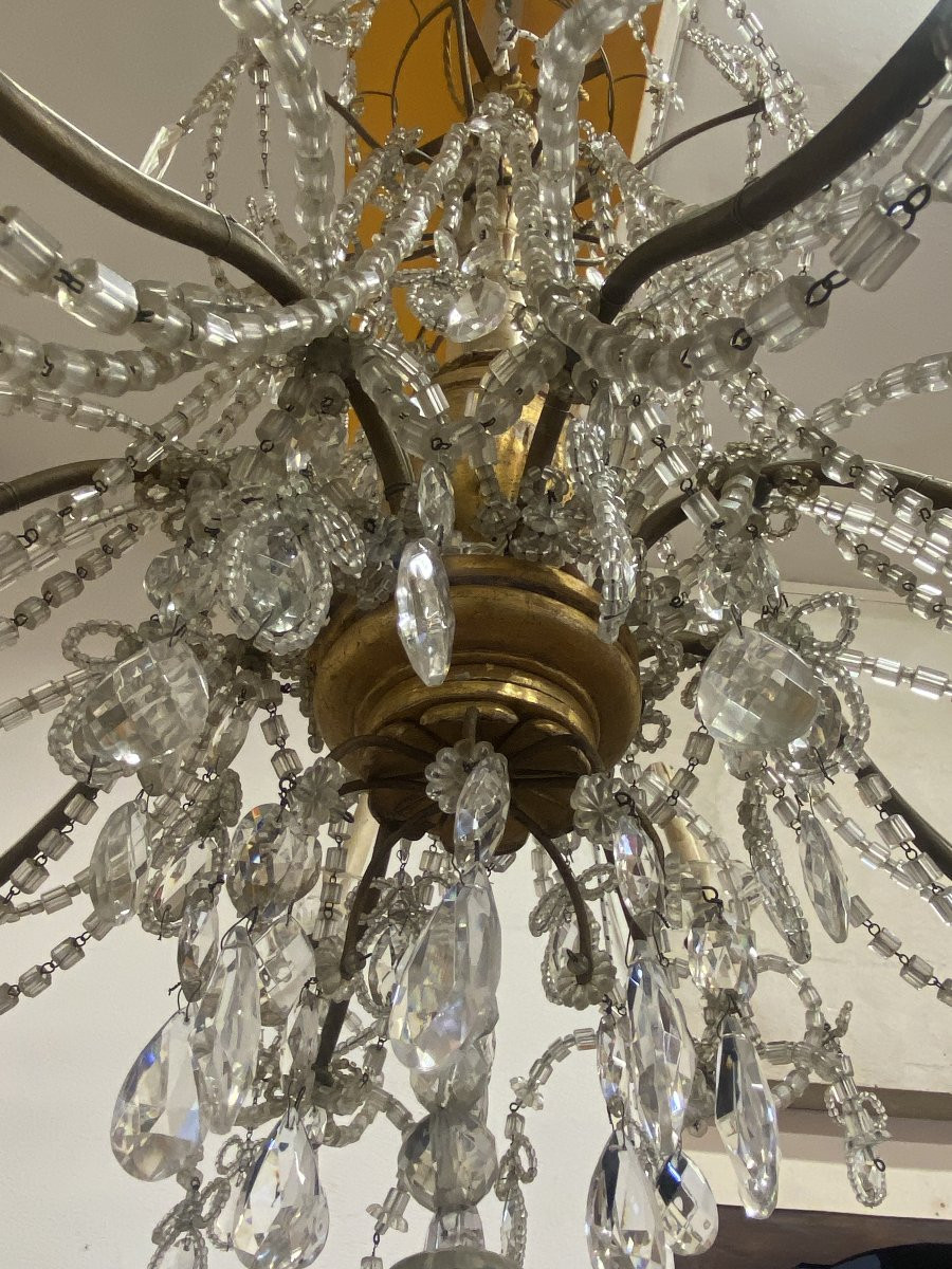 Lampadario genovese a 8 bracci con cristalli-photo-7