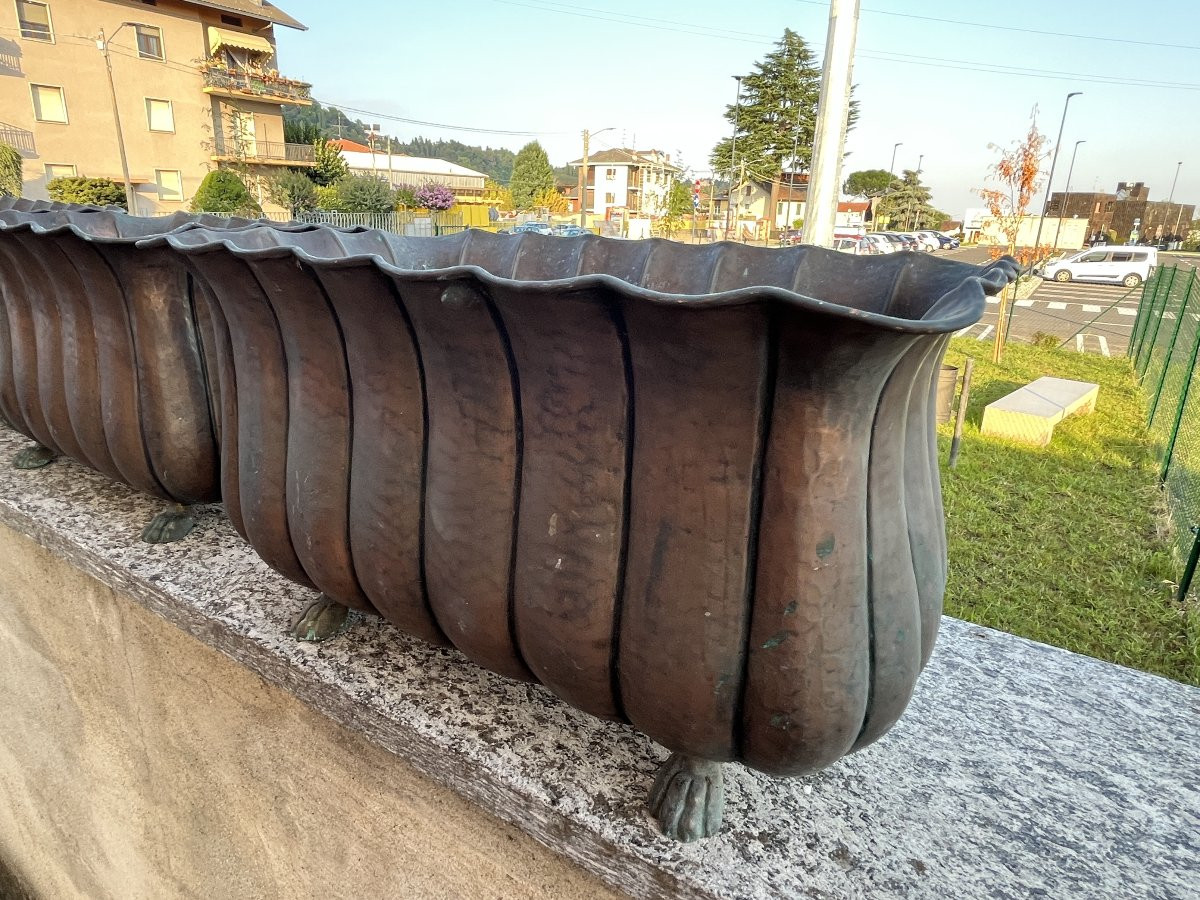 Fioriere Antiche in Rame – Set di 4 Pezzi-photo-1