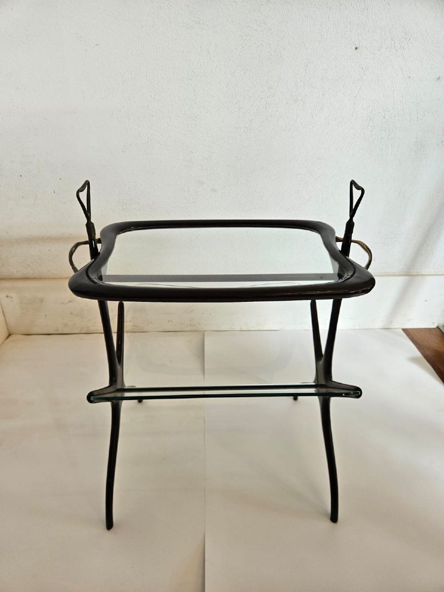 Tavolino porta riviste con vassoio - Cesare Lacca 1950 C.A.-photo-3