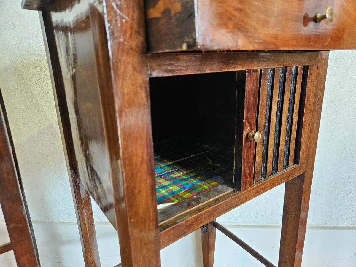 Coppia di comodini in noce - inizio XIX Sec.-photo-4