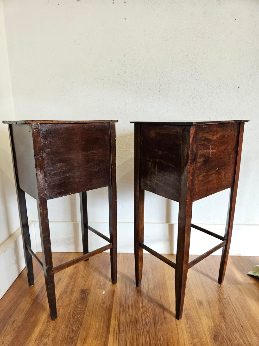 Coppia di comodini in noce - inizio XIX Sec.-photo-3