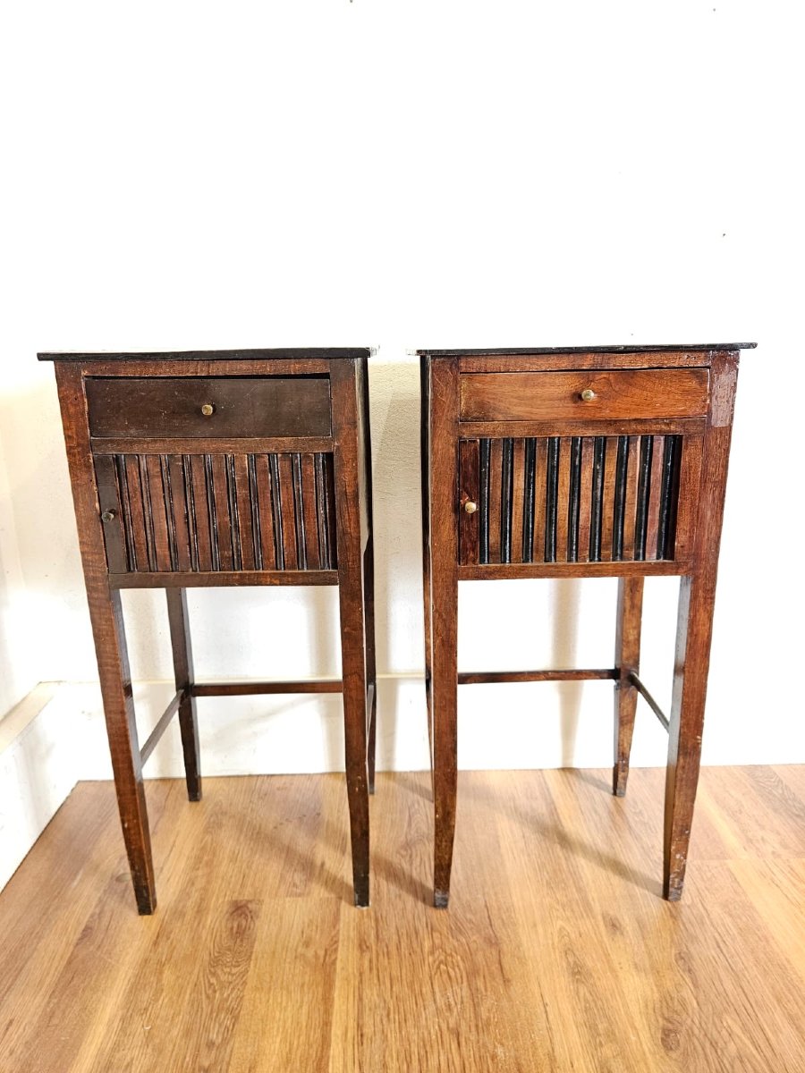 Coppia di comodini in noce - inizio XIX Sec.-photo-4