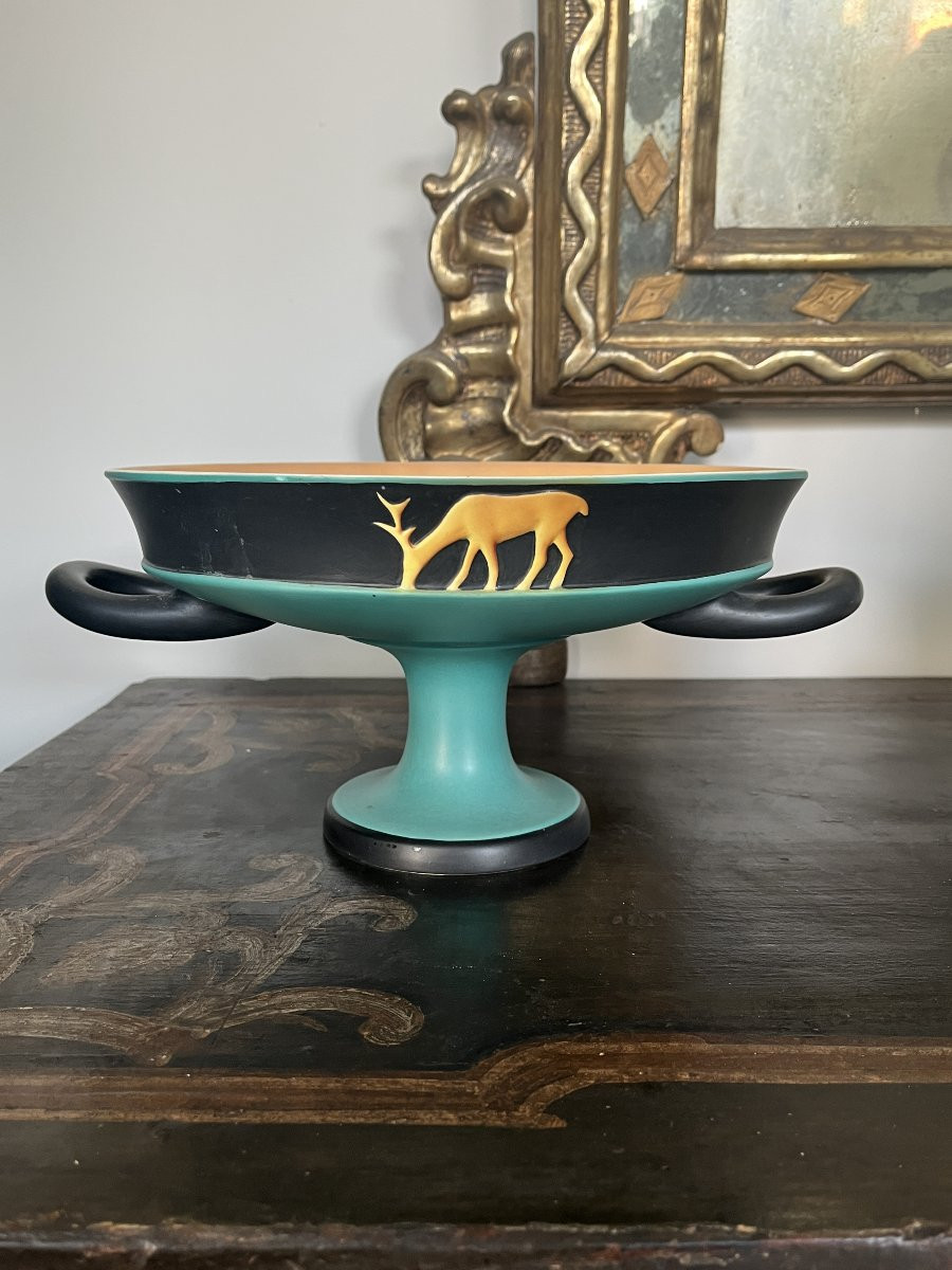 Alzata italiana in ceramica Art Déco – Vibi, anni ’30-photo-2