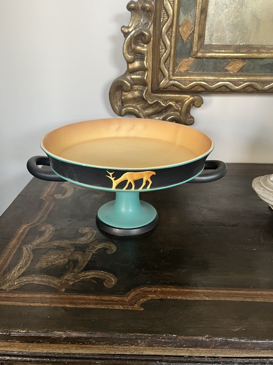 Alzata italiana in ceramica Art Déco – Vibi, anni ’30-photo-3