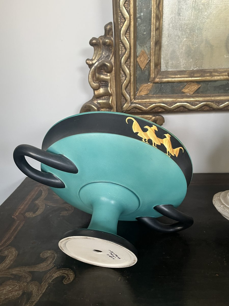 Alzata italiana in ceramica Art Déco – Vibi, anni ’30-photo-2
