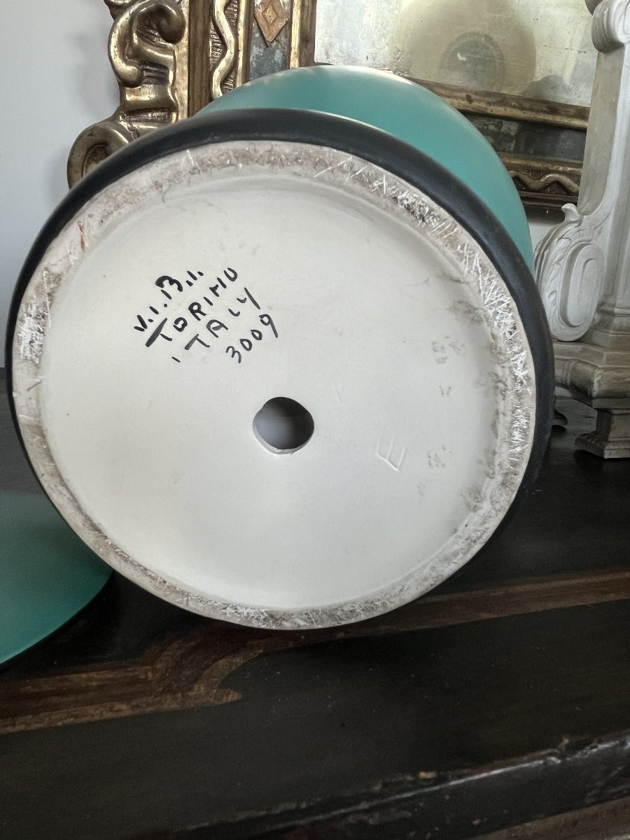 Vaso con coperchio in ceramica Art Déco – Vibi Torino, anni ’30-photo-2