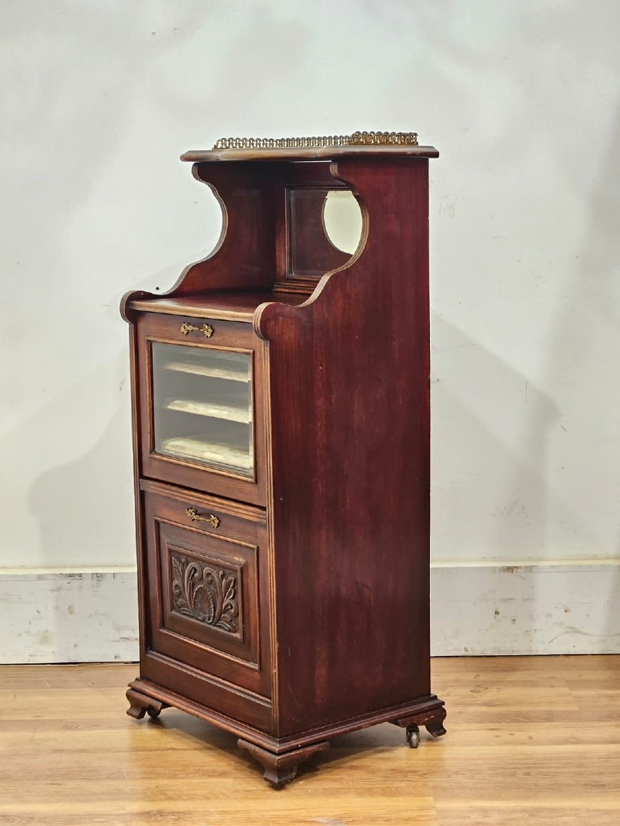 Music Cabinet Vittoriano in Massello di Mogano, XIX secolo-photo-2