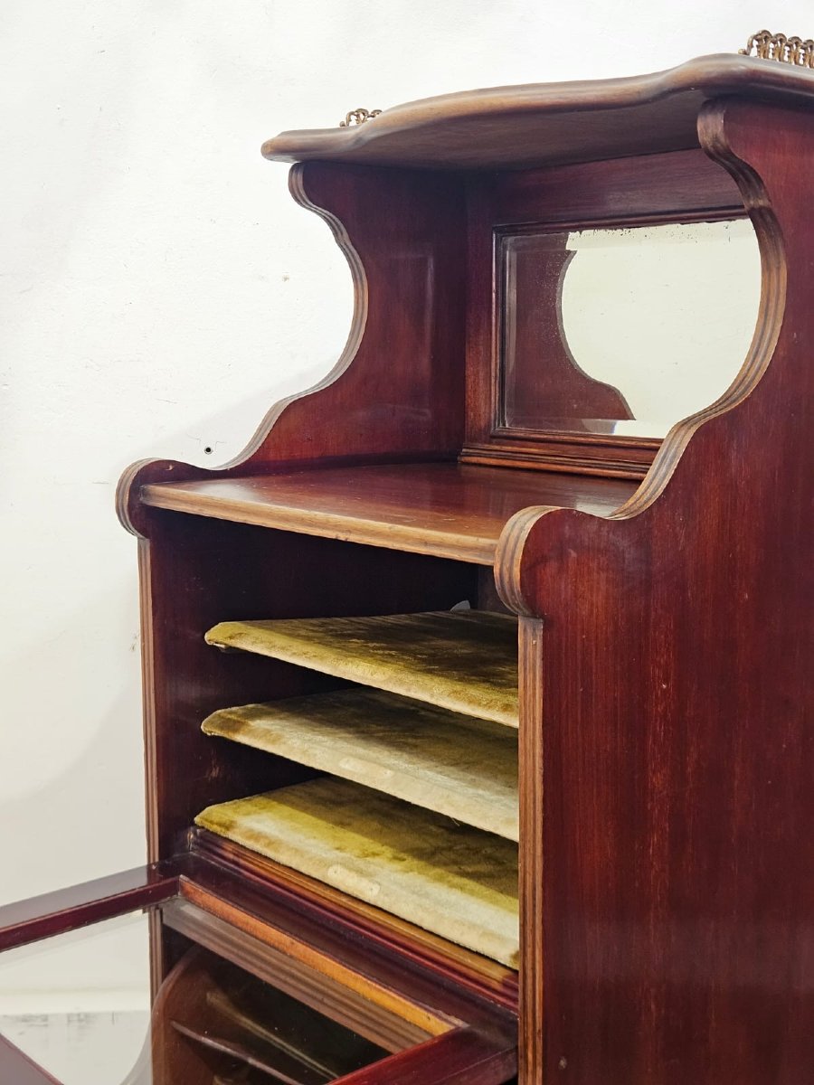 Music Cabinet Vittoriano in Massello di Mogano, XIX secolo-photo-1