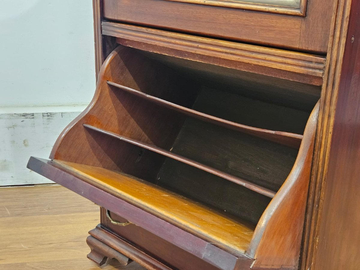 Music Cabinet Vittoriano in Massello di Mogano, XIX secolo-photo-5