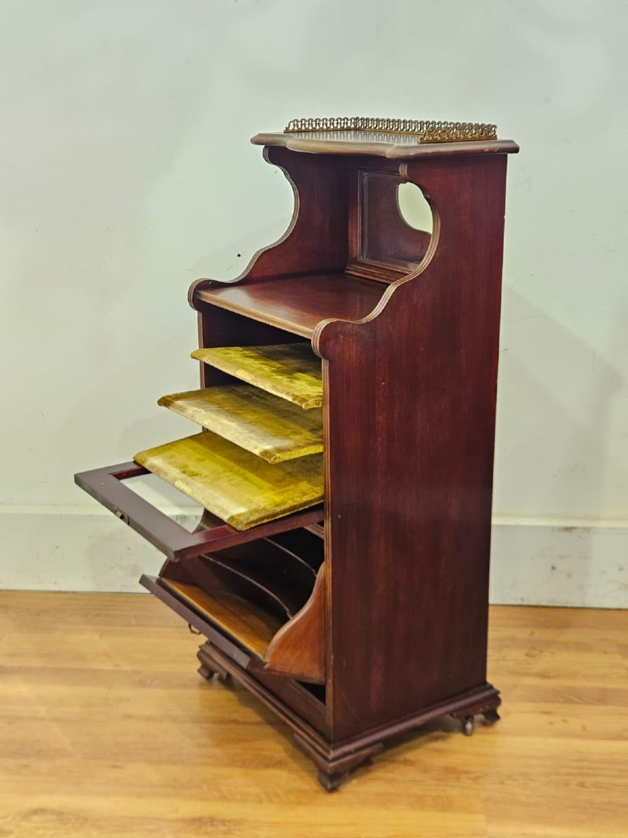 Music Cabinet Vittoriano in Massello di Mogano, XIX secolo-photo-6