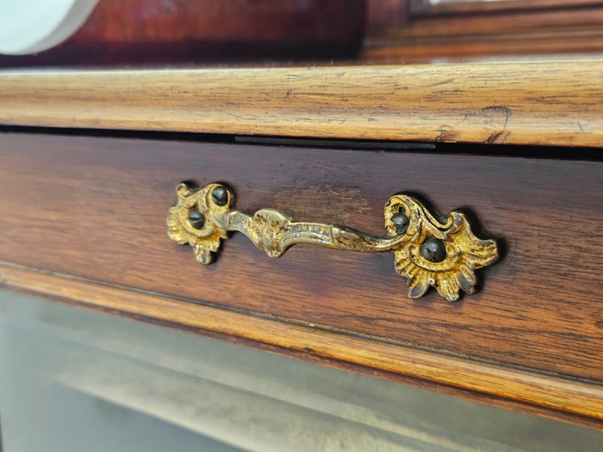 Music Cabinet Vittoriano in Massello di Mogano, XIX secolo-photo-8