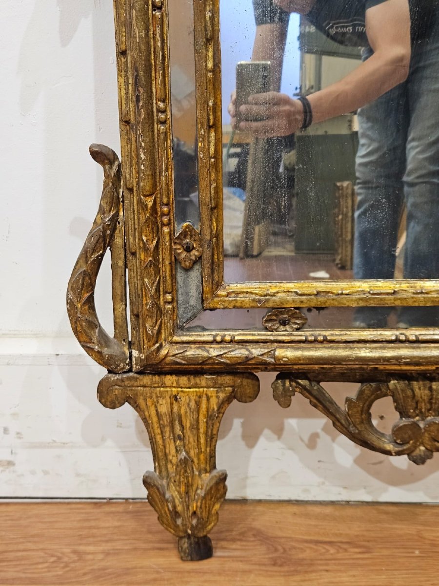 Specchiera Piemontese in Legno Dorato a Mecca, Fine XVIII Secolo-photo-3