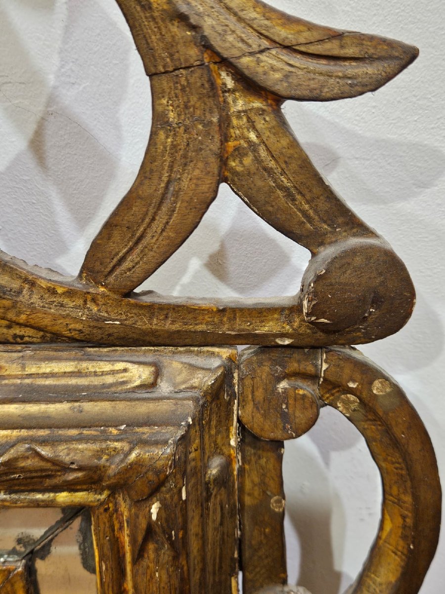 Specchiera Piemontese in Legno Dorato a Mecca, Fine XVIII Secolo-photo-2