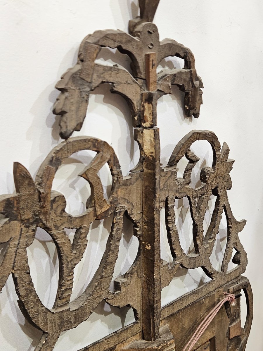 Specchiera Piemontese in Legno Dorato a Mecca, Fine XVIII Secolo-photo-3