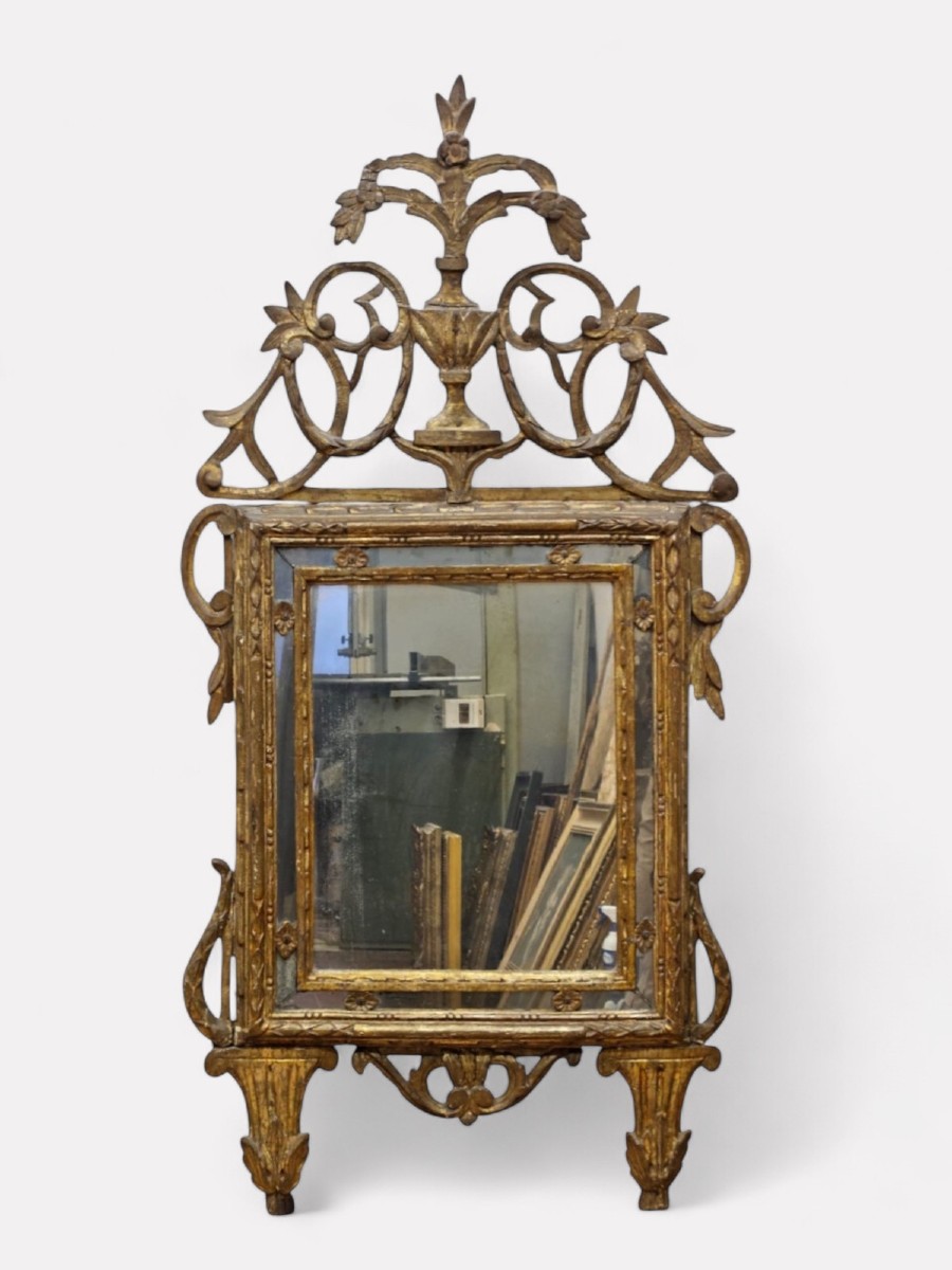 Specchiera Piemontese in Legno Dorato a Mecca, Fine XVIII Secolo