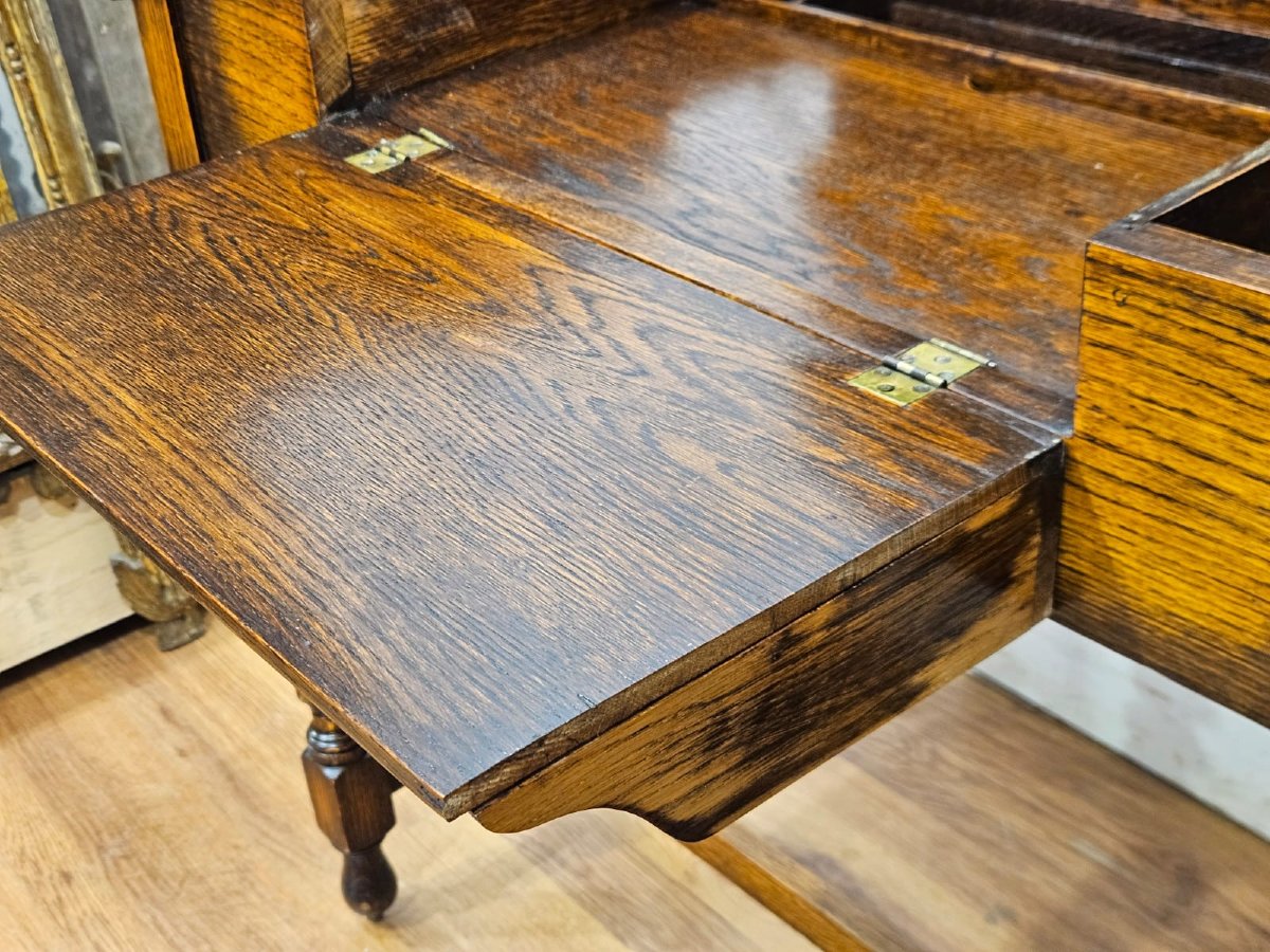 Raffinato scrittoio antico in rovere, risalente ai primi del XX secolo.-photo-4