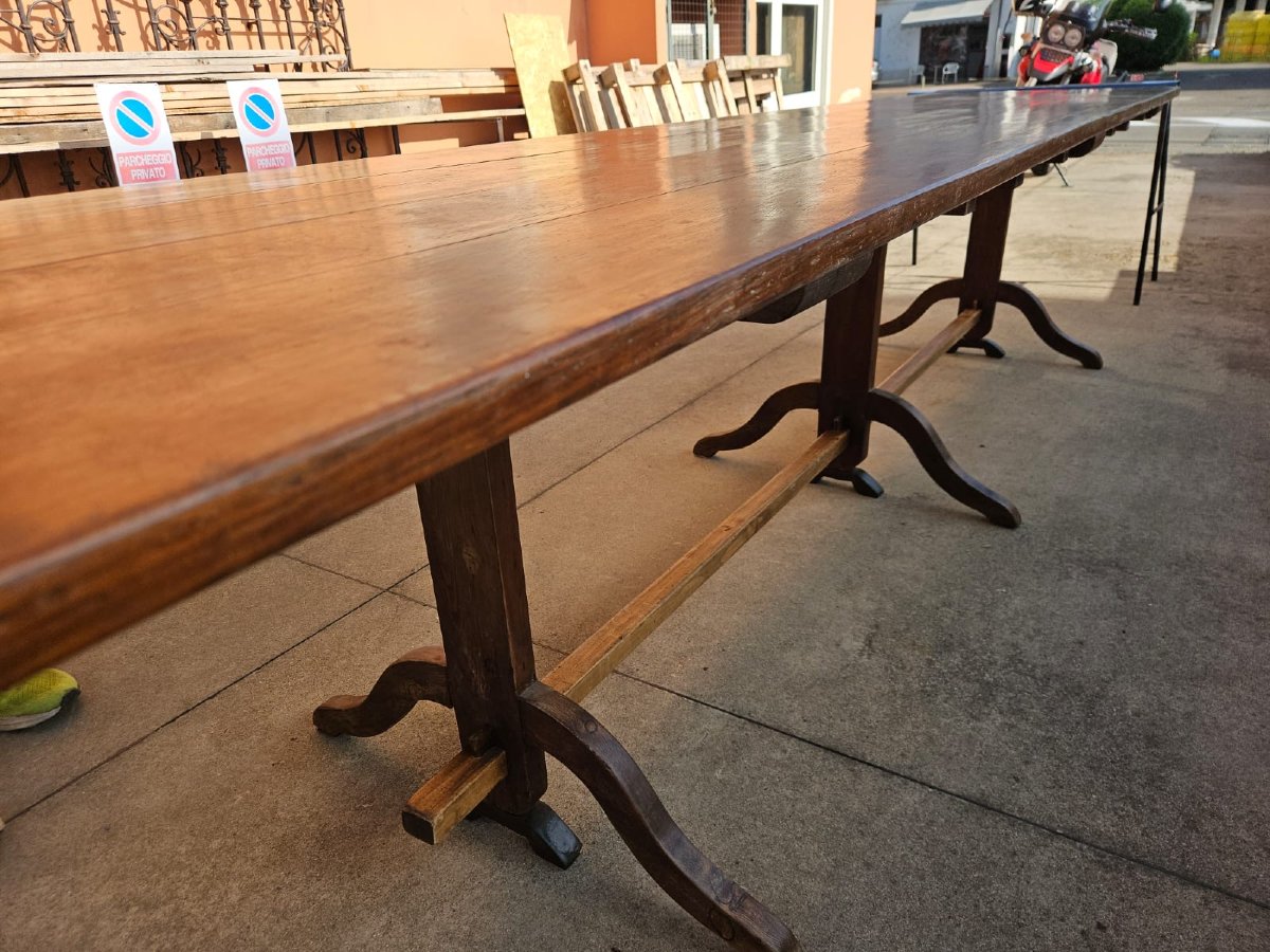 Grande tavolo in abete - fine XIX Sec.-photo-1