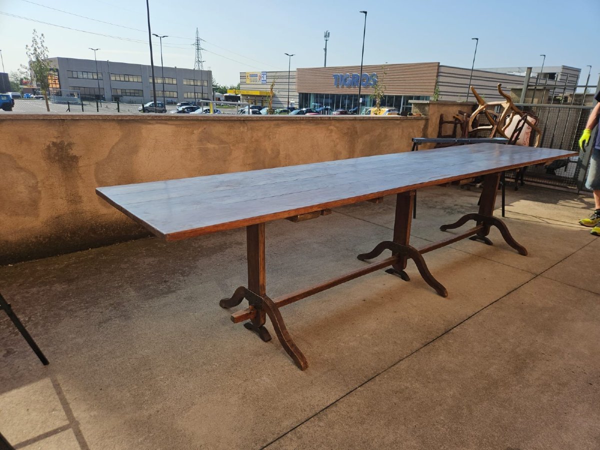 Grande tavolo in abete - fine XIX Sec.-photo-2