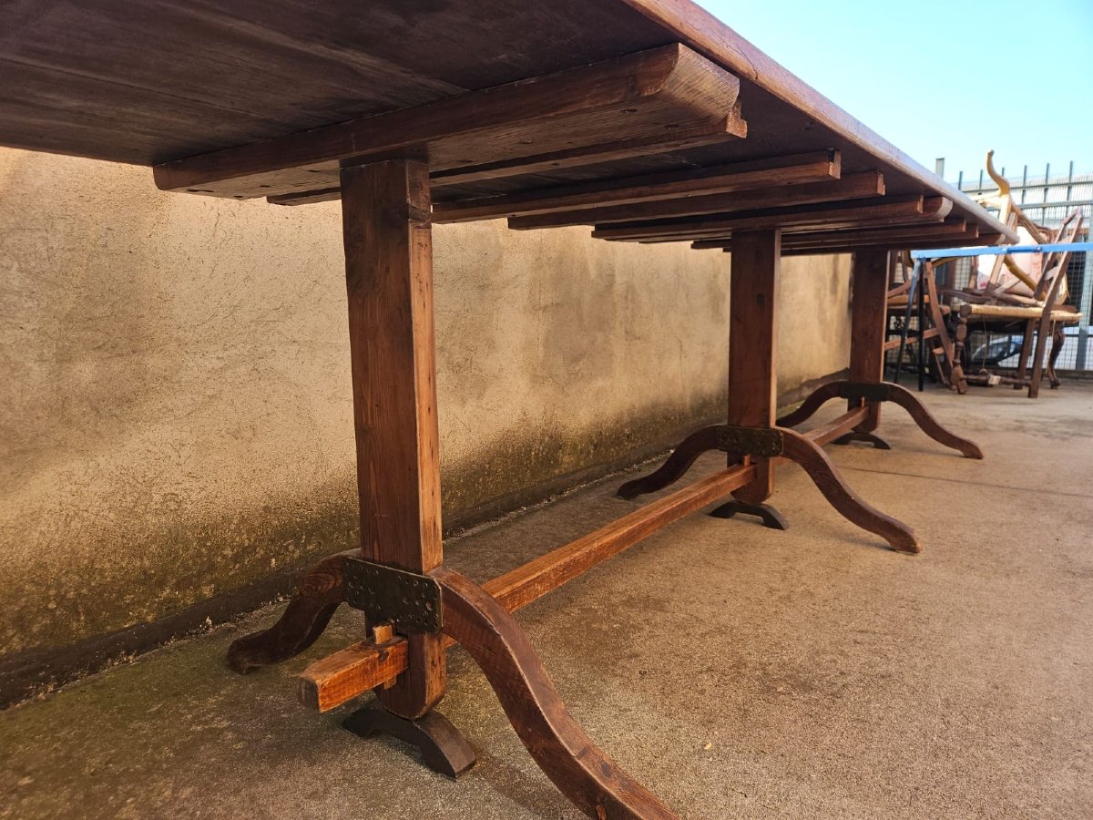 Grande tavolo in abete - fine XIX Sec.-photo-3