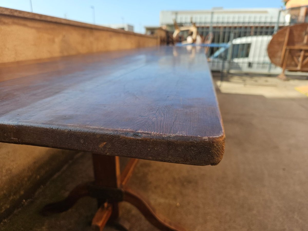 Grande tavolo in abete - fine XIX Sec.-photo-4