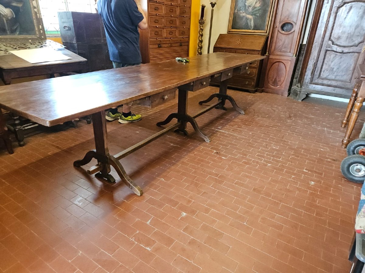 Grande tavolo in abete - fine XIX Sec.-photo-6