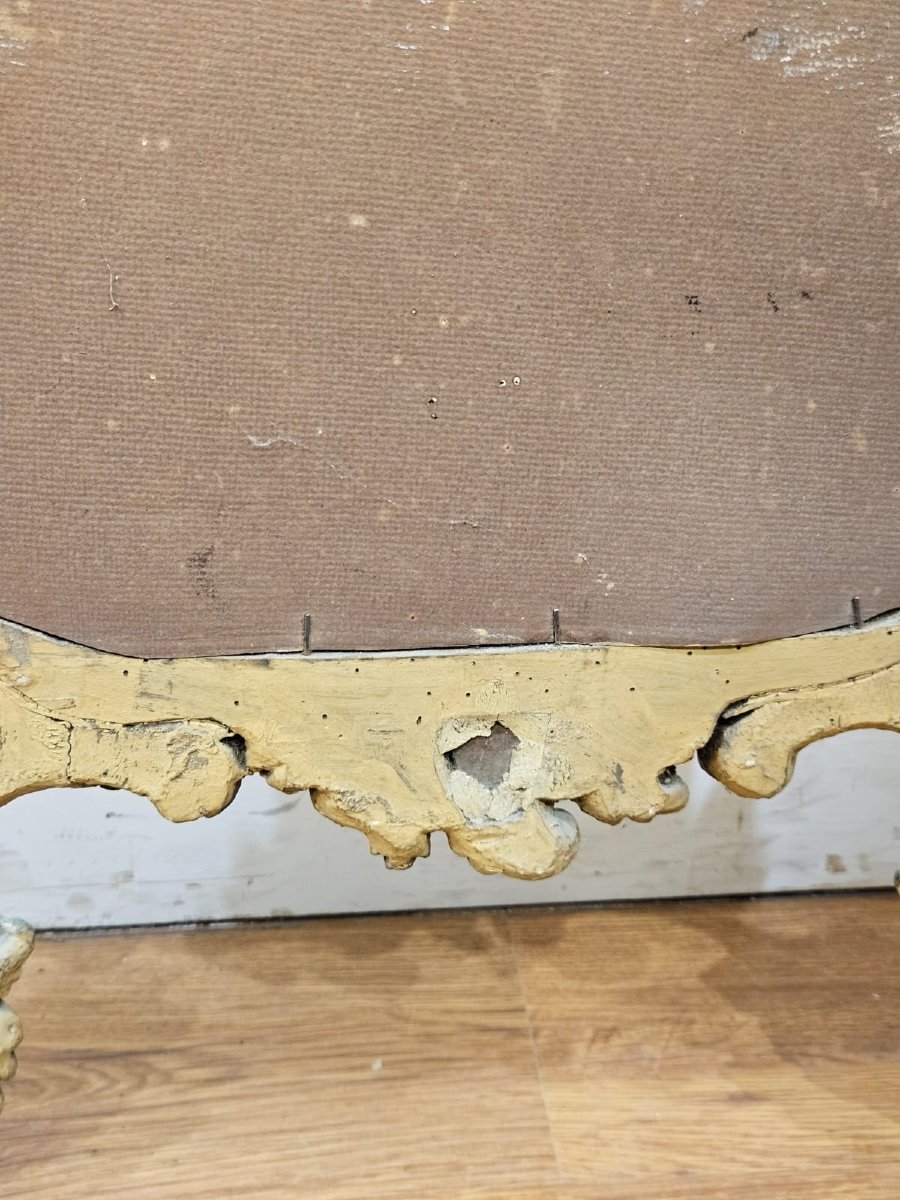 Specchiera laccata e dorata in legno intagliato - XIX Sec.-photo-2