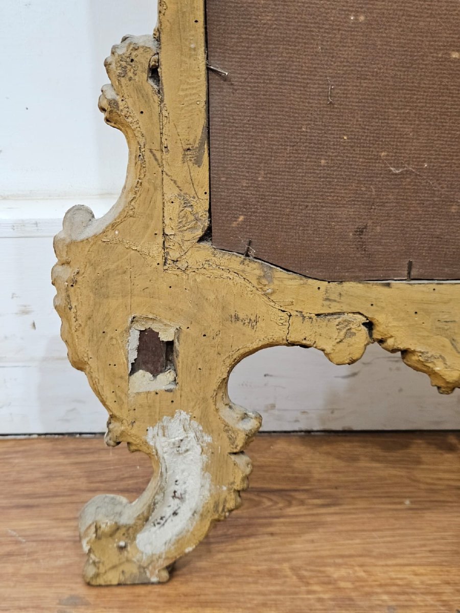 Specchiera laccata e dorata in legno intagliato - XIX Sec.-photo-8