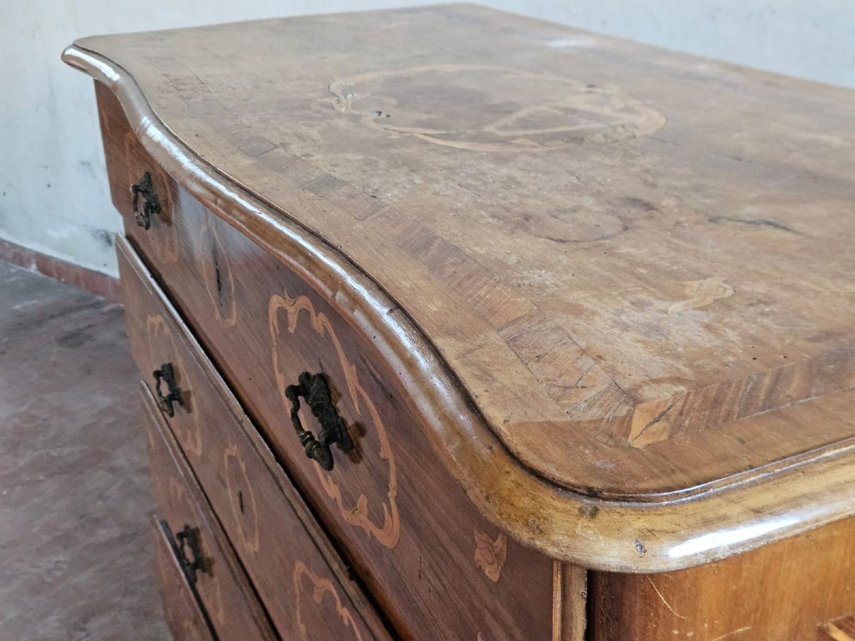 Cassettone intarsiato in noce – XVIII secolo, Piemonte-photo-2