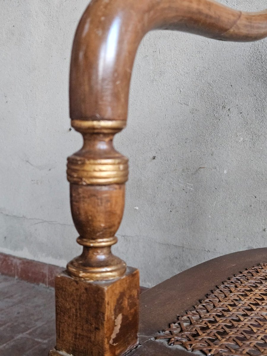 Divanetto Impero con seduta in paglia di Vienna-photo-2