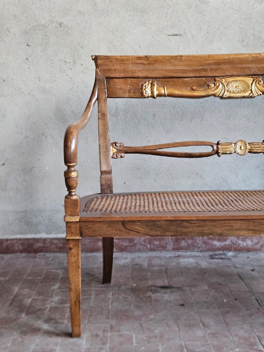 Divanetto Impero con seduta in paglia di Vienna-photo-5