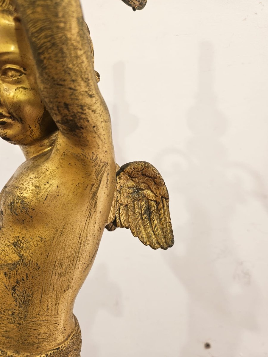 Candeliere a lampada in bronzo dorato – Art Deco' , anni ’40-photo-3