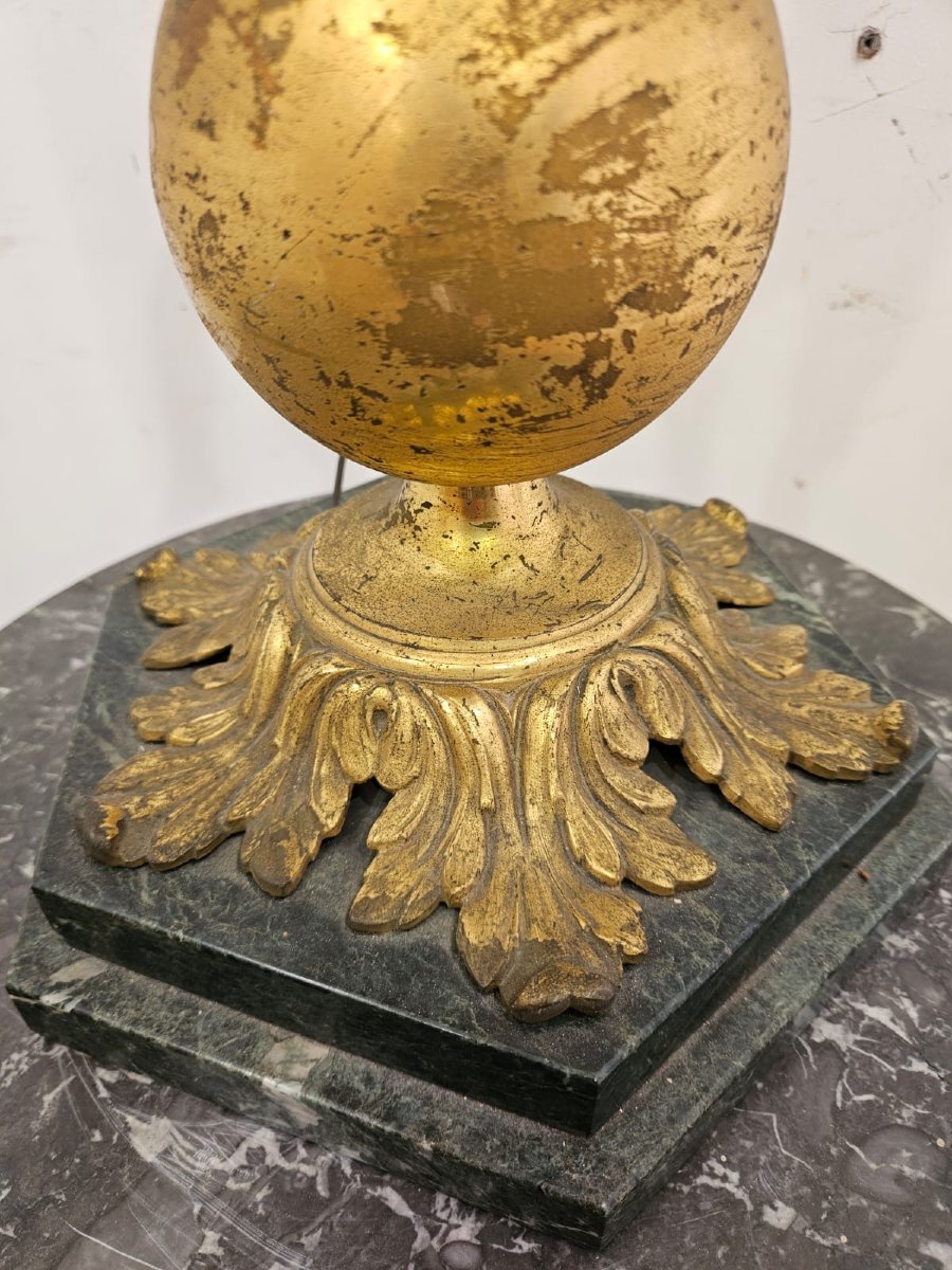 Candeliere a lampada in bronzo dorato – Art Deco' , anni ’40-photo-1