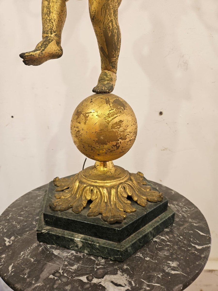 Candeliere a lampada in bronzo dorato – Art Deco' , anni ’40-photo-4