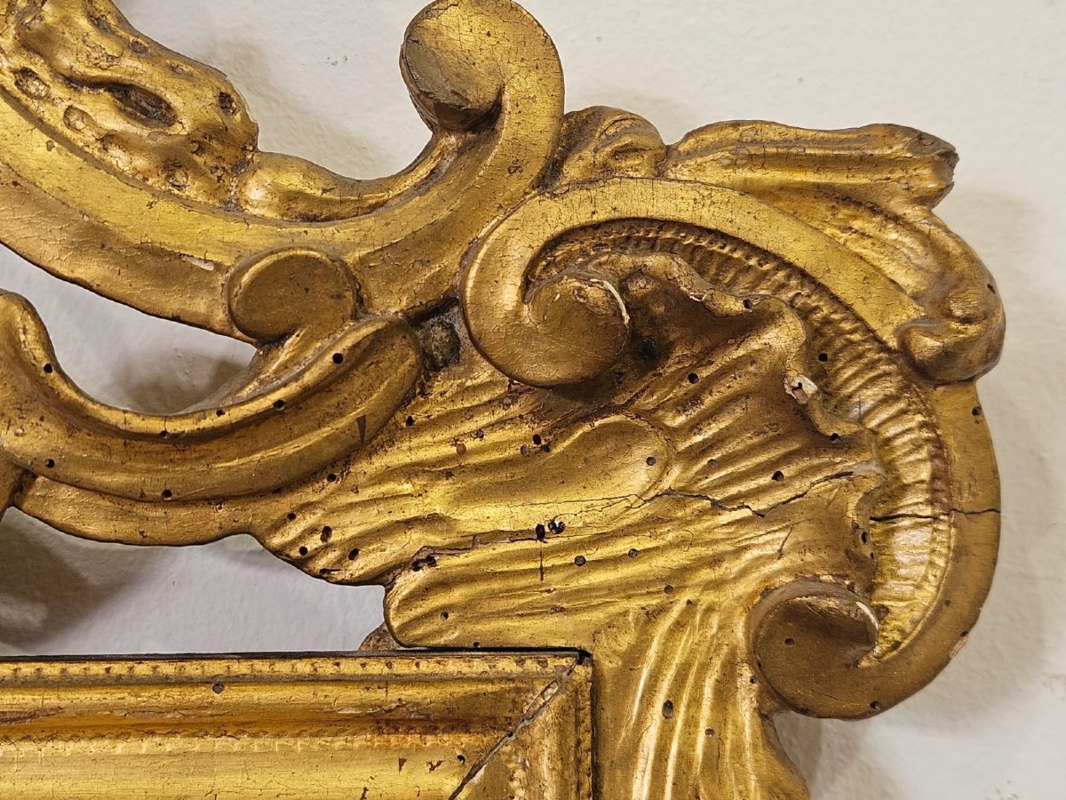 Specchiera Luigi XV in legno dorato a foglia – XVIII secolo-photo-7