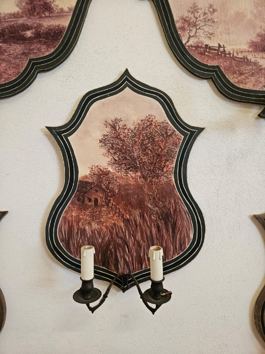 Serie di 10 applique dipinte su tavola – Anni ’50-photo-3