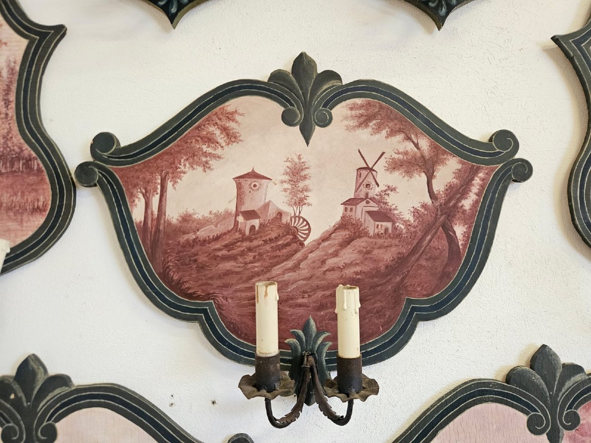 Serie di 10 applique dipinte su tavola – Anni ’50-photo-4