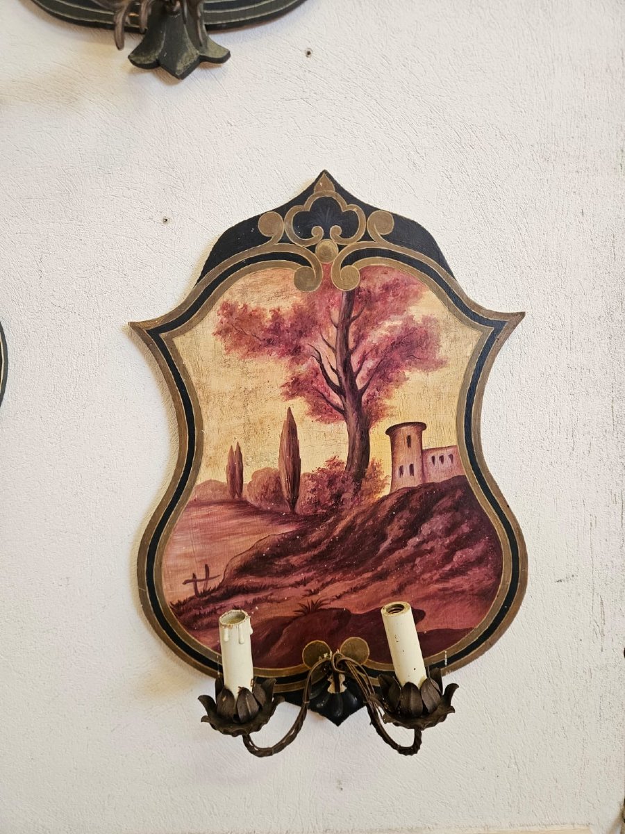 Serie di 10 applique dipinte su tavola – Anni ’50-photo-3