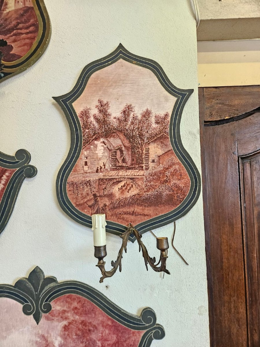 Serie di 10 applique dipinte su tavola – Anni ’50-photo-5