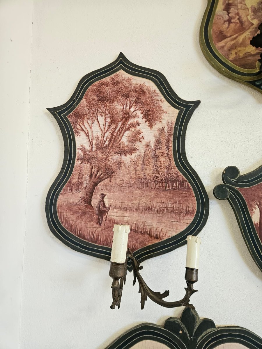 Serie di 10 applique dipinte su tavola – Anni ’50-photo-6