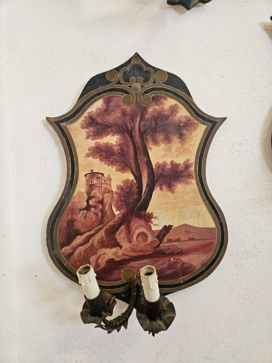 Serie di 10 applique dipinte su tavola – Anni ’50-photo-7