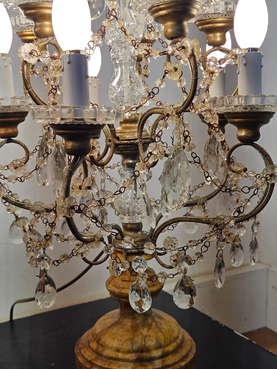 Coppia di girandole da tavolo in cristallo molato – primi anni del XX secolo-photo-4