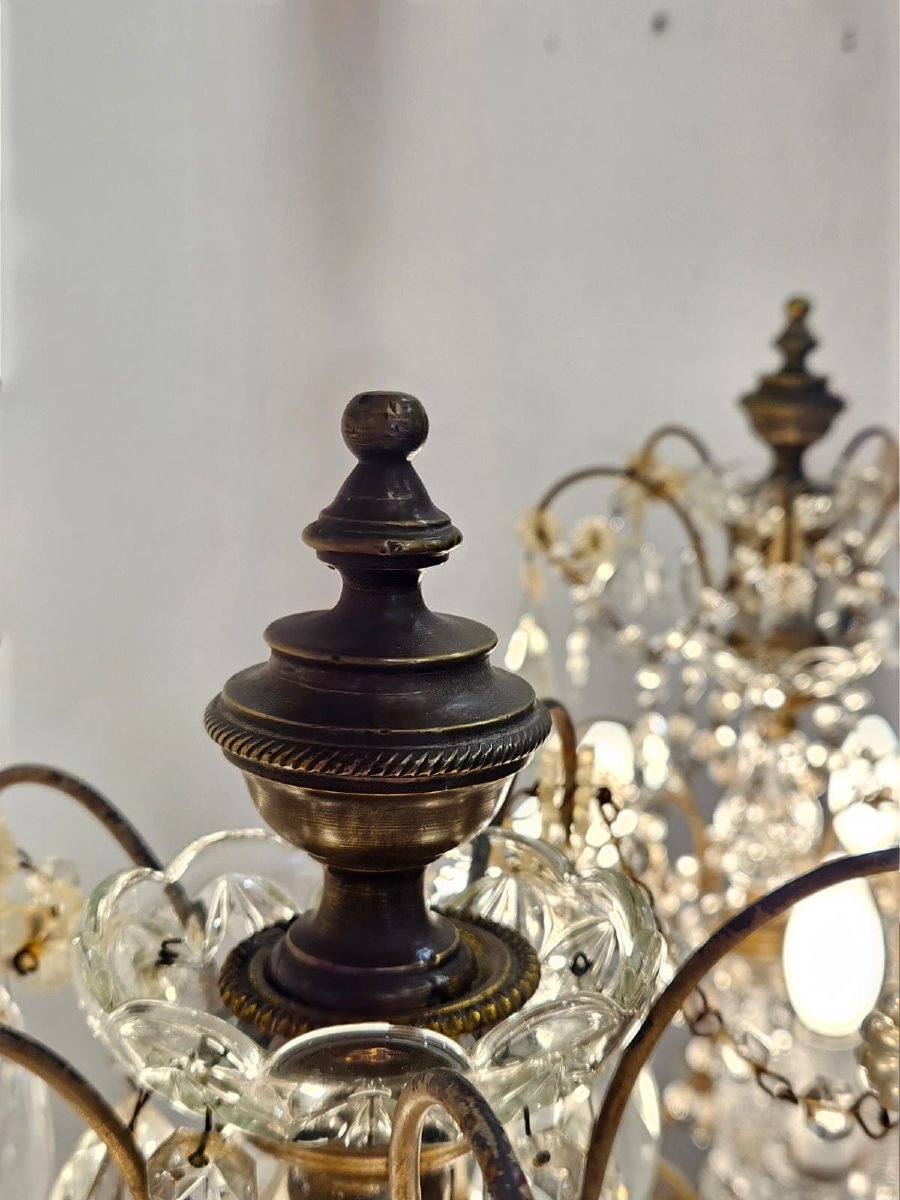 Coppia di girandole da tavolo in cristallo molato – primi anni del XX secolo-photo-4