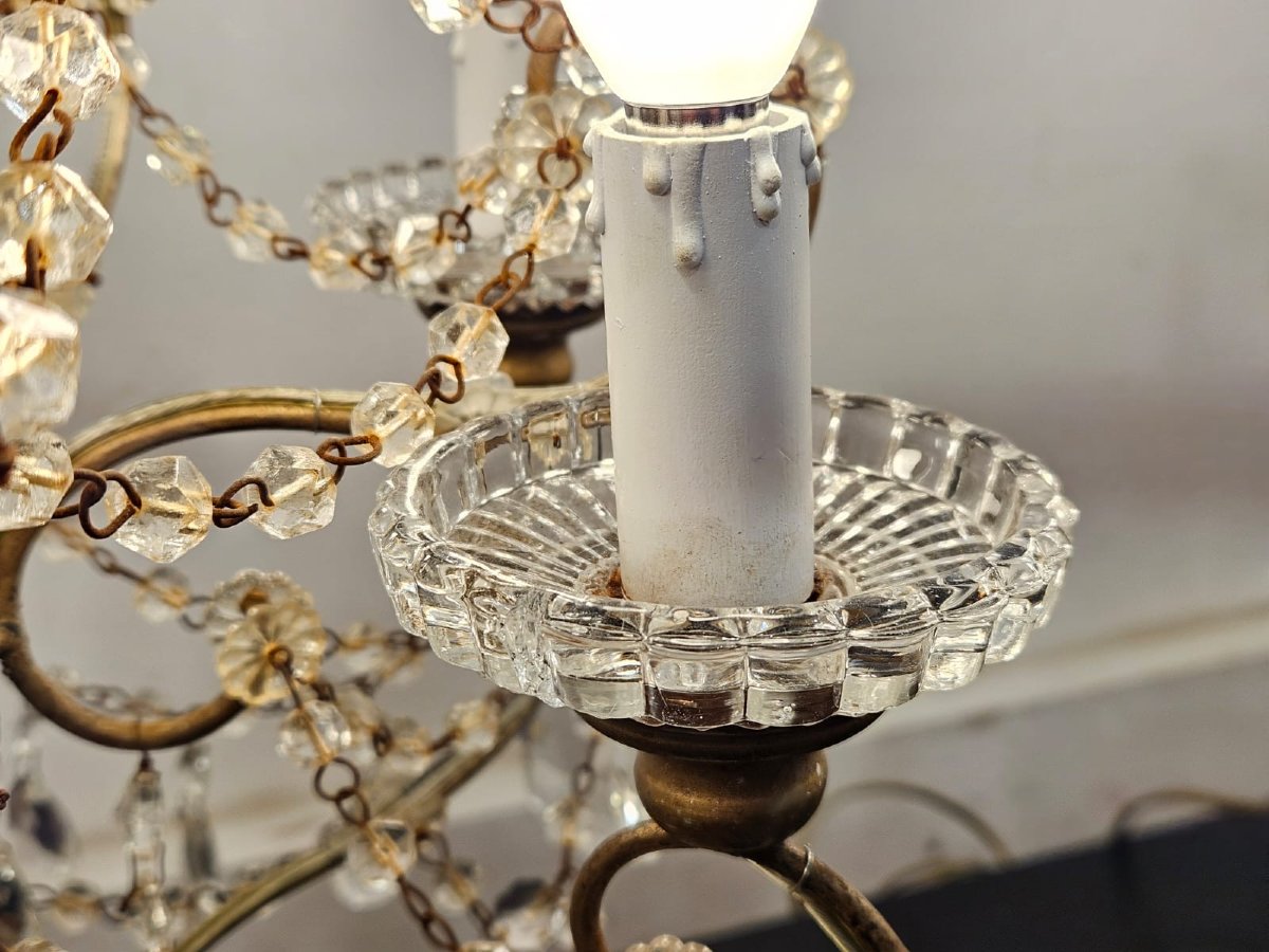 Coppia di girandole da tavolo in cristallo molato – primi anni del XX secolo-photo-5