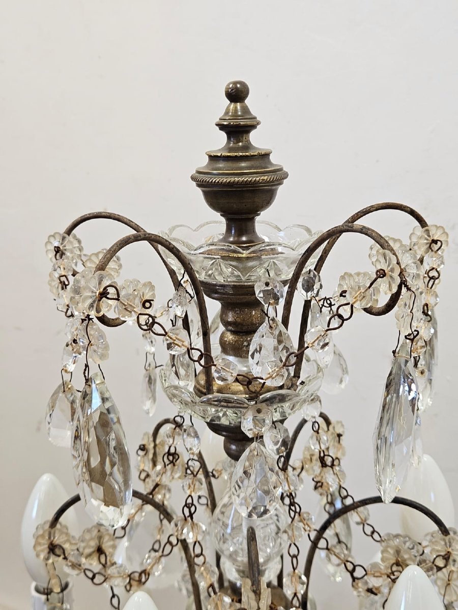 Coppia di girandole da tavolo in cristallo molato – primi anni del XX secolo-photo-6