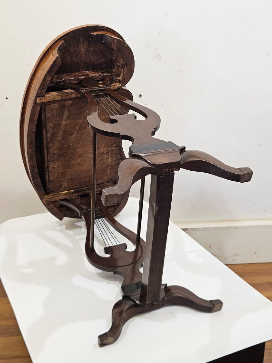 Tavolino a fagiolo lastronato e intarsiato – XVIII secolo-photo-4